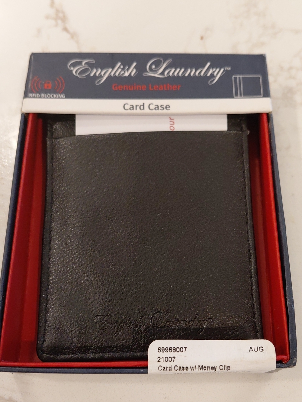 English Laundry Black Leather Card Case...New